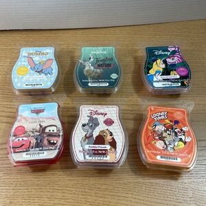 Scentsy Wax Bars Melts Disney Looney Tunes Cars Dumbo Frozen Alice Lot of 6 Rare